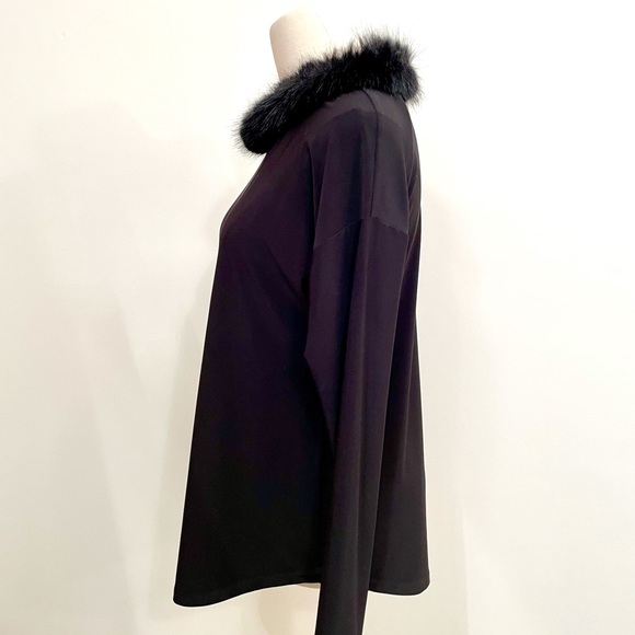 ✨Faux Fur Neck Audrey Hepburn Style Party Top✨ - Picture 6 of 8